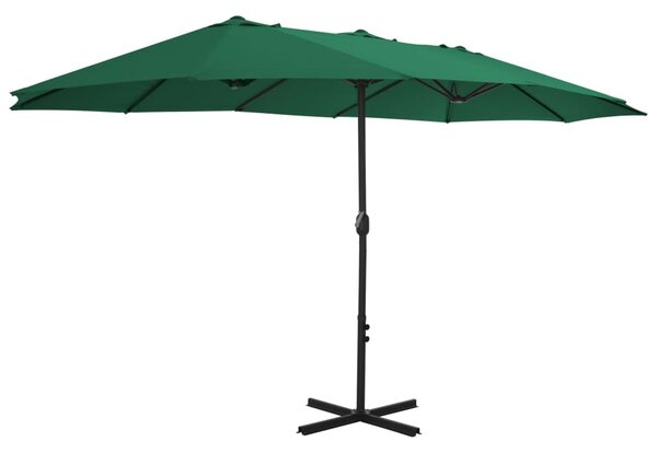 Ombrellone da Esterni con Palo in Alluminio 460x270 cm Verde