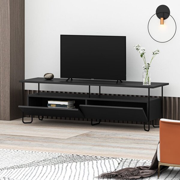 Tavolo TV nero 150x45 cm Dilly - Marckeric