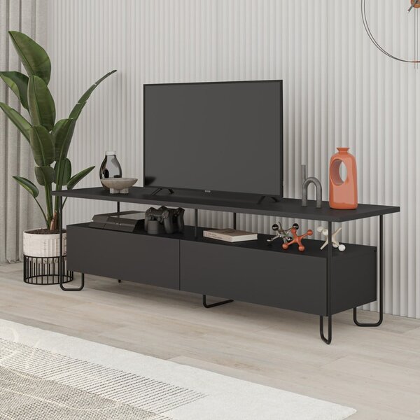 Tavolo TV nero 150x45 cm Dilly - Marckeric
