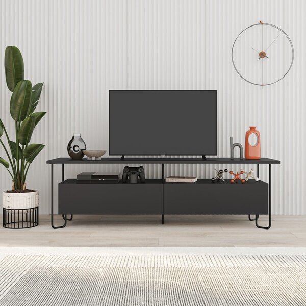 Tavolo TV nero 150x45 cm Dilly - Marckeric
