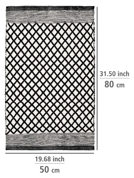 Tappetino per il bagno bianco e nero in plastica riciclata 50x80 cm Tara – Wenko