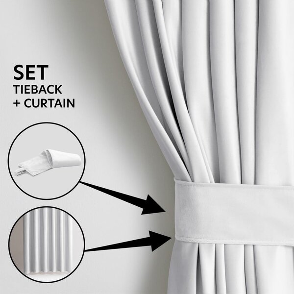 Tenda parzialmente oscurante bianca in velluto 140x245 cm Pleat – Restilo