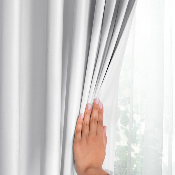 Tenda parzialmente oscurante bianca in velluto 140x245 cm Pleat – Restilo