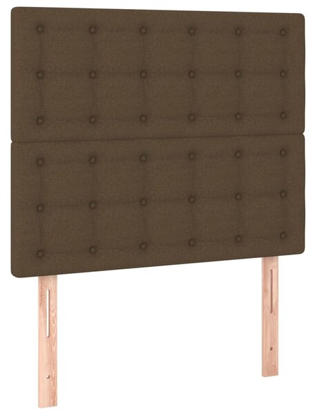 Testiera Marrone Scuro 100x5x118/128 cm Tessuto