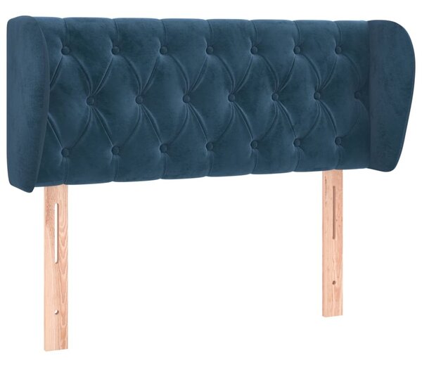 Testiera ad Orecchio Blu Scuro 93x23x78/88 cm in Velluto