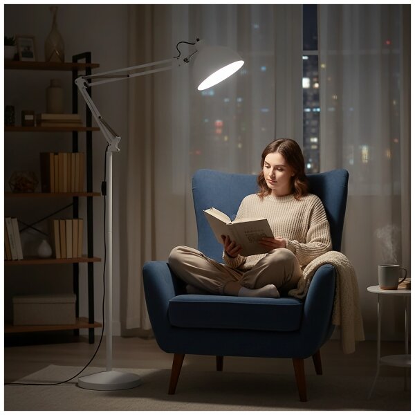 Brilagi - Lampada da terra flessibile TASKER 1xE27/60W/230V 157 cm bianca