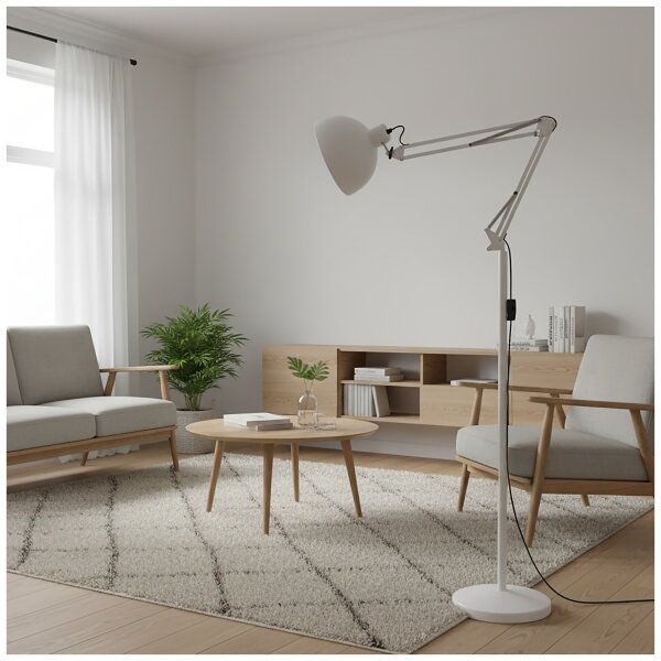 Brilagi - Lampada da terra flessibile TASKER 1xE27/60W/230V 157 cm bianca