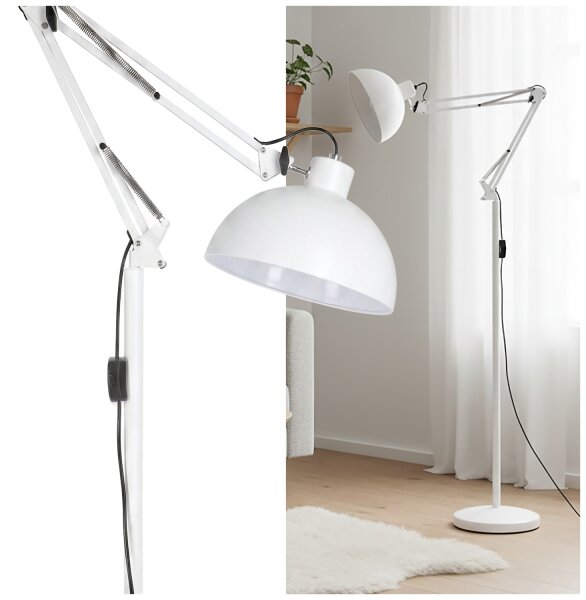 Brilagi - Lampada da terra flessibile TASKER 1xE27/60W/230V 157 cm bianca