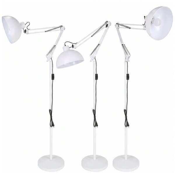 Brilagi - Lampada da terra flessibile TASKER 1xE27/60W/230V 157 cm bianca
