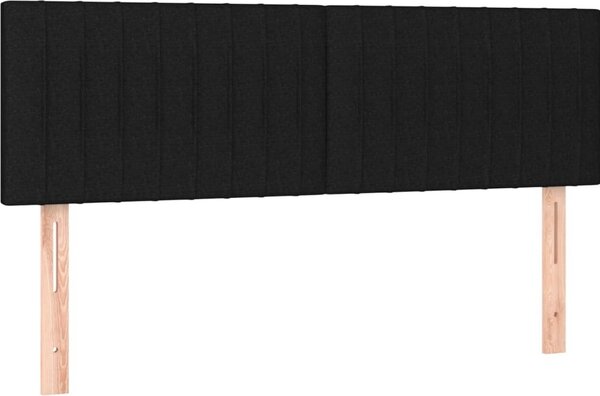 Testiera Nera 144x5x78/88 cm in Tessuto