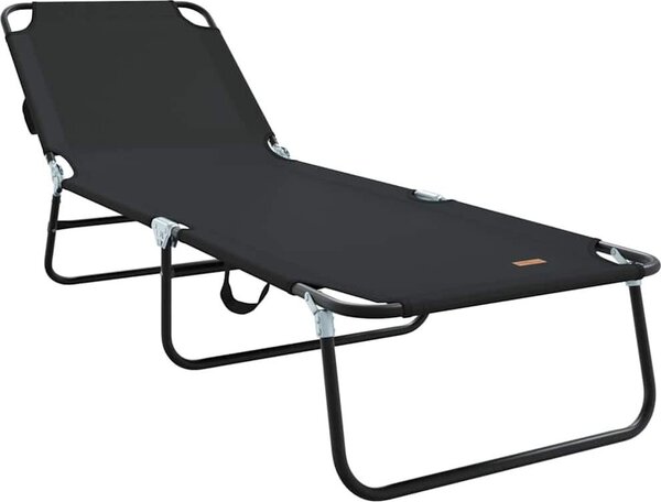 Lettino prendisole pieghevole Nero 188 x 57 x 86,5 cm