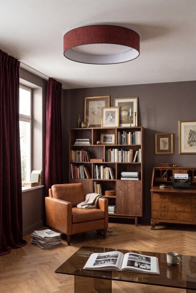 Brilagi - Lampada LED dimmerabile VELVET SM. 36W/230V 3000-6000K diam. 55 cm bordeaux WT + telecomando