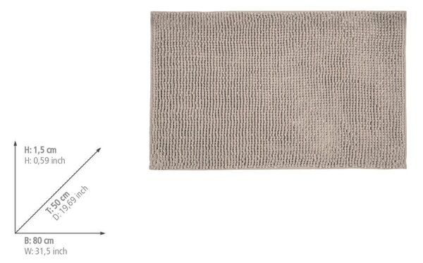 Tappetino per il bagno beige in tessuto 50x80 cm Chenille – Allstar
