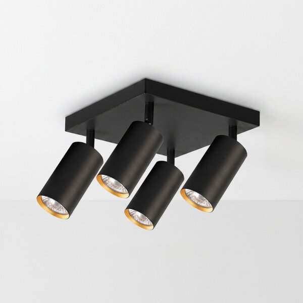 Brilagi - Faretto SELE SQUARE 4xGU10/30W/230V nero/oro