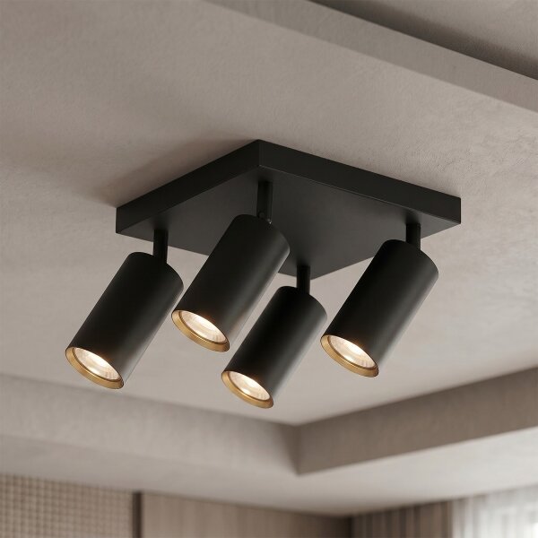 Brilagi - Faretto SELE SQUARE 4xGU10/30W/230V nero/oro