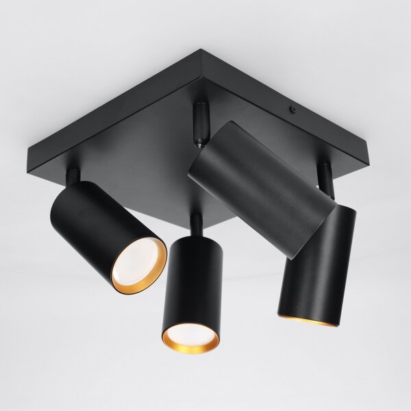 Brilagi - Faretto SELE SQUARE 4xGU10/30W/230V nero/oro