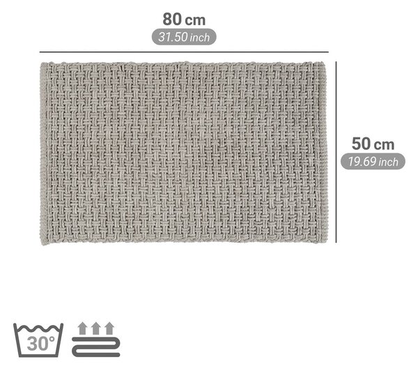 Tappetino per il bagno grigio in tessuto 50x80 cm Ecoli – Wenko