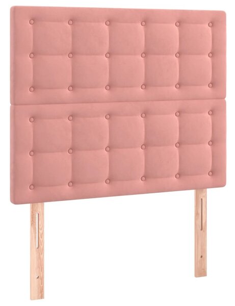 Testiera Rosa 100x5x118/128 cm Velluto