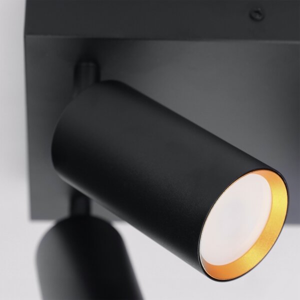 Brilagi - Faretto SELE SQUARE 4xGU10/30W/230V nero/oro