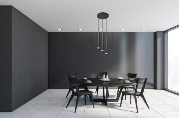 Lampadario LED a sospensione con filo TUBA 3xGU10/4,8W/230V nero/cromo