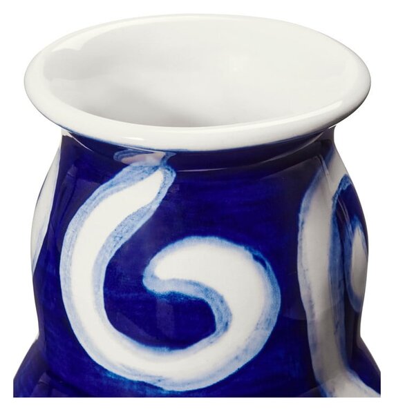 Vaso in gres blu dipinto a mano Tulle - Kähler Design