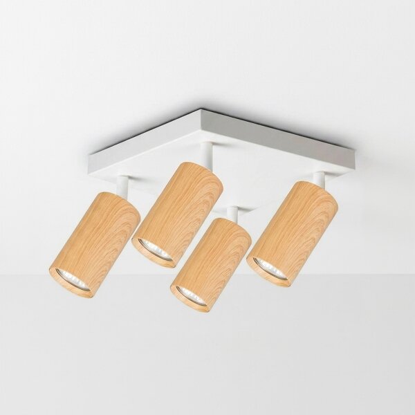 Brilagi - Faretto SELE SQUARE 4xGU10/30W/230V bianco/effetto rovere