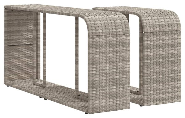 Scaffali Portaoggetti 2 pz Grigio Chiaro in Polyrattan
