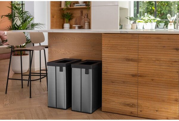 Cestino per la spazzatura grigio in plastica riciclata 54 l Verto Recycle - Curver