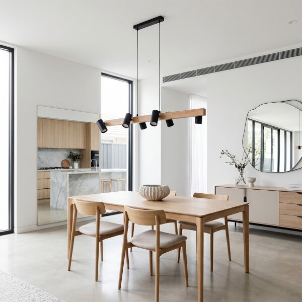 Brilagi - Lampadario sospeso SELE su cavo 6xGU10/30W/230V nero/finitura rovere