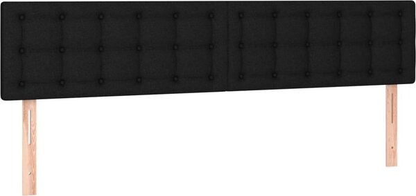 Testiera Nera 200x5x78/88 cm in Tessuto