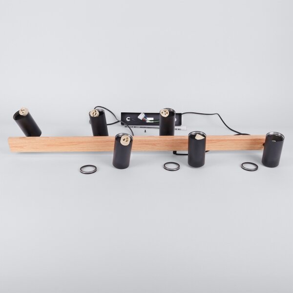 Brilagi - Lampadario sospeso SELE su cavo 6xGU10/30W/230V nero/finitura rovere