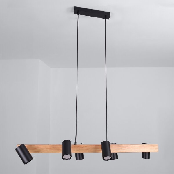 Brilagi - Lampadario sospeso SELE su cavo 6xGU10/30W/230V nero/finitura rovere