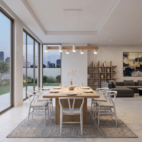 Brilagi - Lampadario su cavo SELE 6xGU10/30W/230V bianco/decor rovere