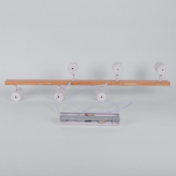 Brilagi - Lampadario su cavo SELE 6xGU10/30W/230V bianco/decor rovere