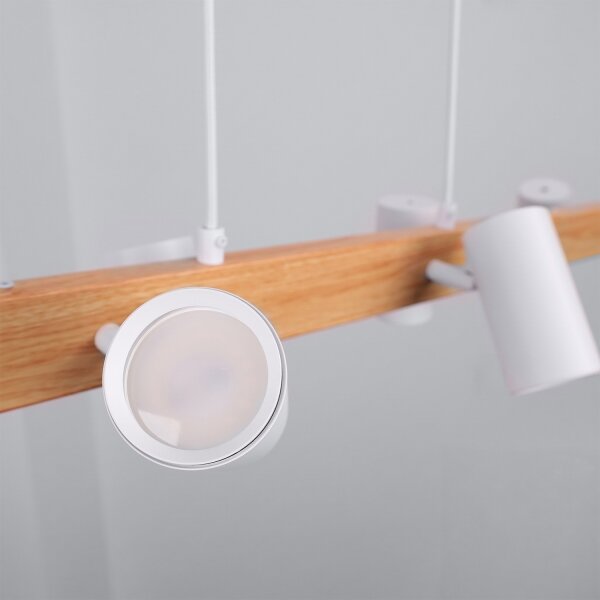 Brilagi - Lampadario su cavo SELE 6xGU10/30W/230V bianco/decor rovere