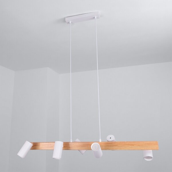 Brilagi - Lampadario su cavo SELE 6xGU10/30W/230V bianco/decor rovere