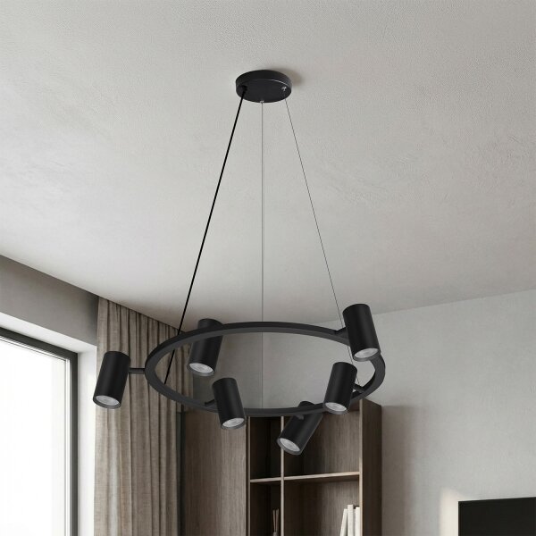 Brilagi - Lampadario a sospensione con cavo SELE 6xGU10/30W/230V nero
