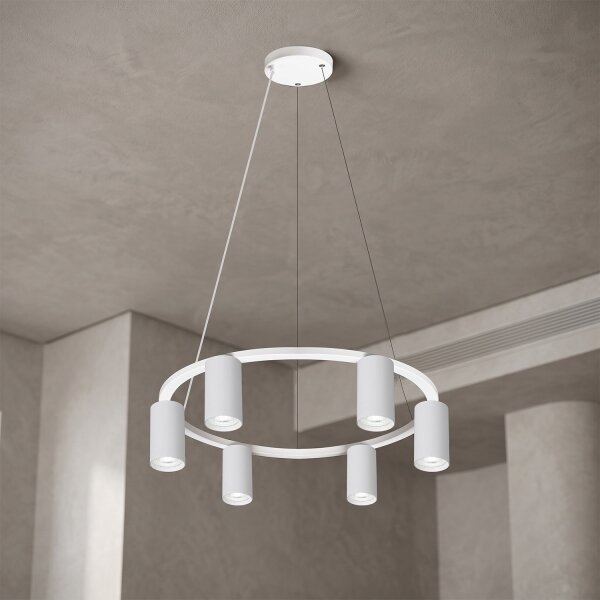 Brilagi - Lampadario a sospensione su cavo SELE 6xGU10/30W/230V bianco