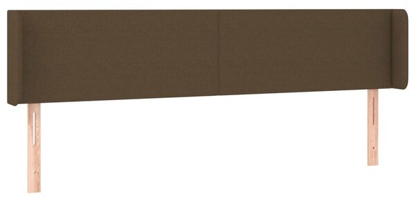 Testiera ad Orecchio Marrone Scuro 163x16x78/88 cm in Tessuto