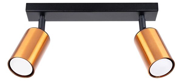 Sollux SL.1375 - Faretto WINX 2xGU10/10W/230V nero/rame