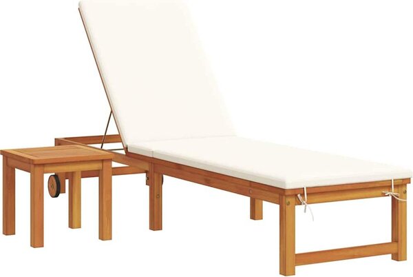 Lettino da sole 2 pcs Marrone Legno di Acacia Massello