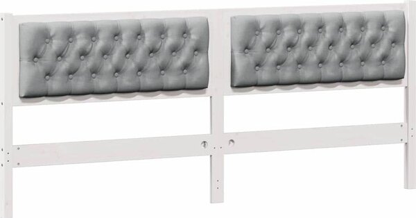 Testiera Bianco e grigio chiaro 200 cm Legno di pino massello