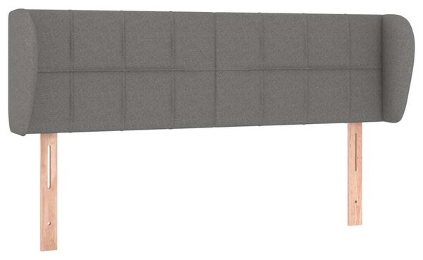 Testiera ad Orecchio Grigio Scuro 147x23x78/88 cm in Tessuto