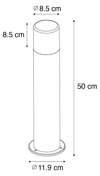 Lampada da esterno in piedi bianca con paralume opalino 50 cm - Odense