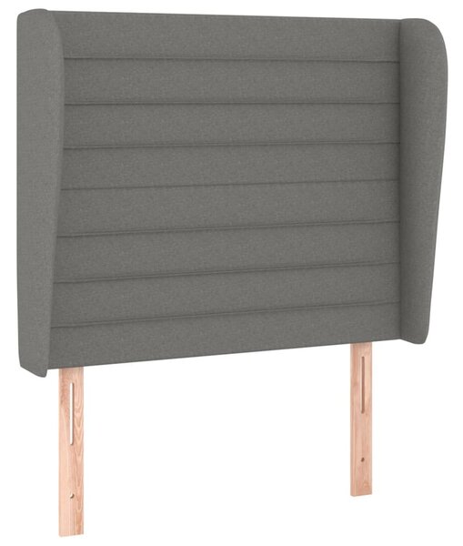 Testiera ad Orecchio Grigio Scuro 93x23x118/128 cm in Tessuto