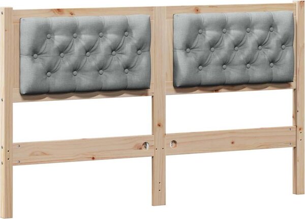 Testiera Marrone e grigio chiaro 140 cm Legno di pino massello