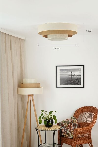 Brilagi-Plafoniera LED DENVER LUNETA LED/12W/230V diametro 60 cm beige/color crema