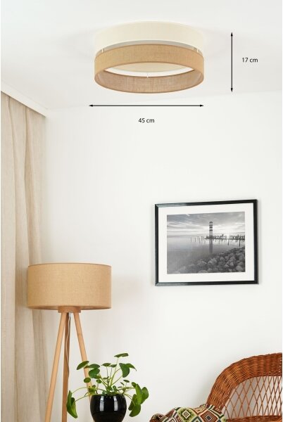Brilagi - Plafoniera LED ROYAL YUTE LED/24W/230V diametro 45 cm beige/color crema