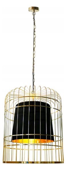 Lampadario a sospensione con catena LONGIS 2xE27/60W/230V diametro 60 cm oro/nero