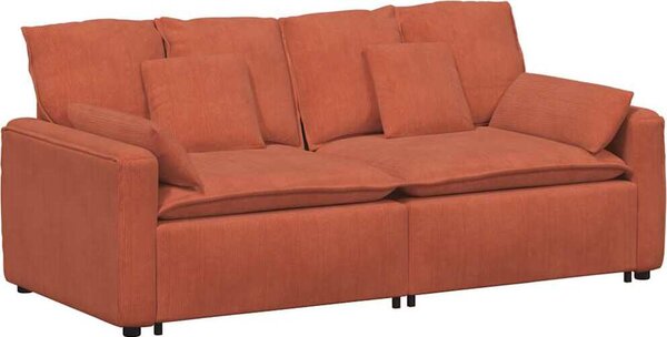 Divano Modulare con Cuscini Rosso Arancione